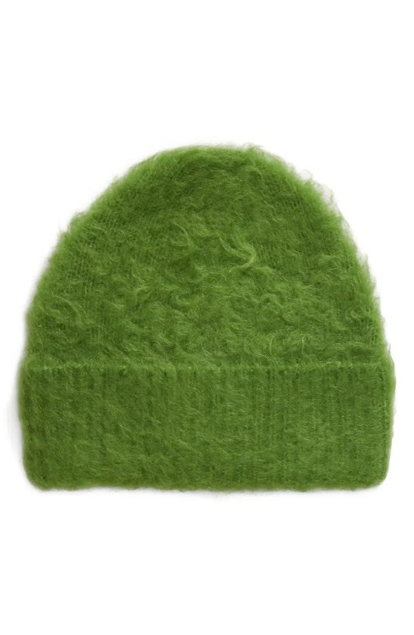 绿色毛绒帽