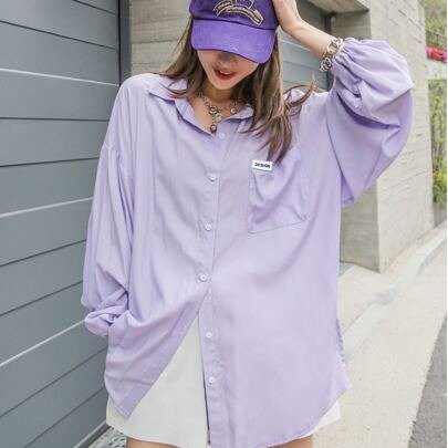 香芋紫口袋衬衫