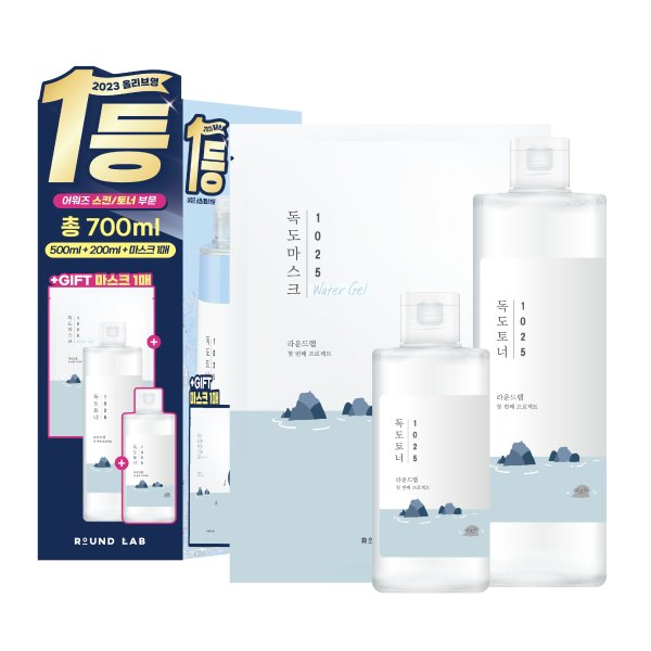 独岛化妆水500ml+200ml+面膜1片