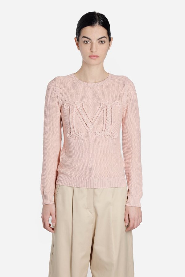 粉色logo针织衫