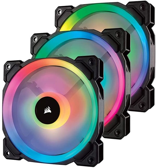 LL120 RGB, 120mm Dual Light Loop, RGB LED PWM Fan - Black (Triple Pack)