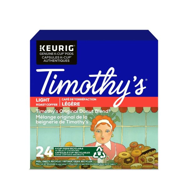 Timothy's Original 甜甜圈混合口味24装K-Cup