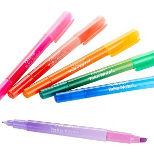 Crayola 双头6色马克杯 2种粗细满足不同笔记需求 办公学习必备