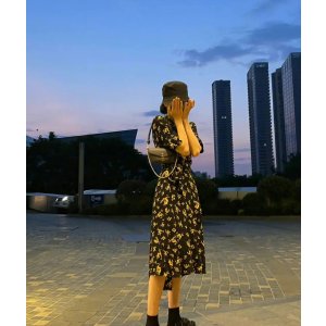 Ganni迪丽热巴同款碎花裙