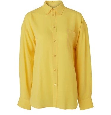 浅黄色真丝衬衫