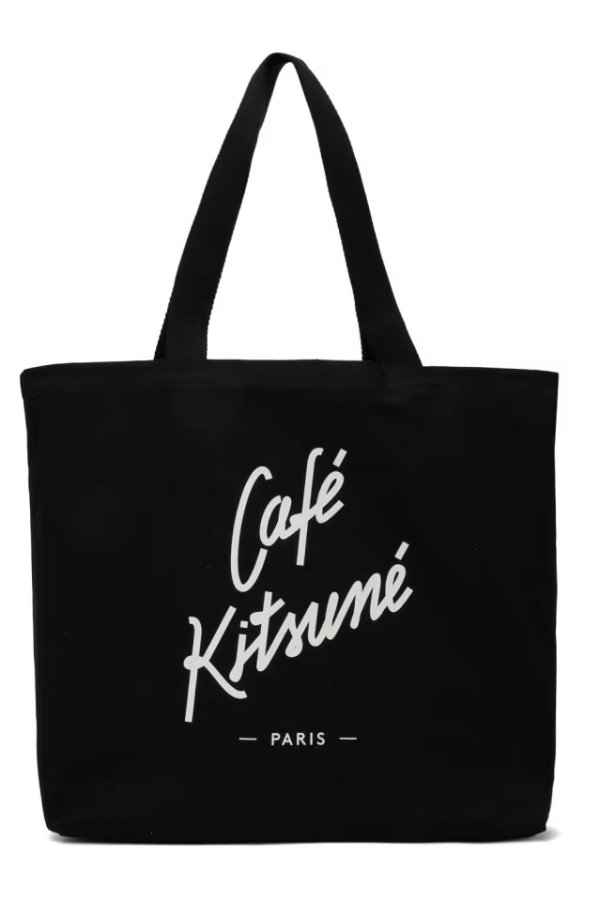 黑色 'Cafe Kitsune' 托特