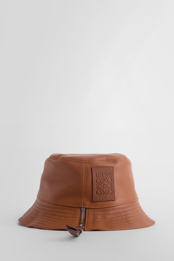 褐色拉链渔夫帽