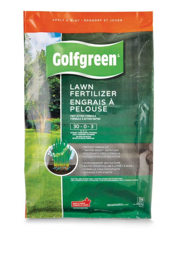 Golfgreen 草坪肥料 30-0-3, 25-kg