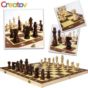 近史低：Creatov 木制国际象棋套装 寓教于乐