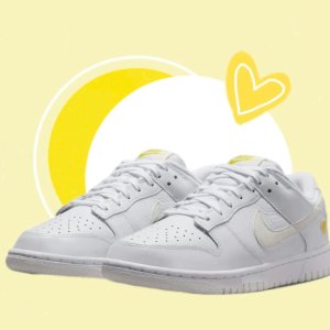 Nike Dunk 情人节新限定 小白鞋+黄色小爱心 萌翻天啦