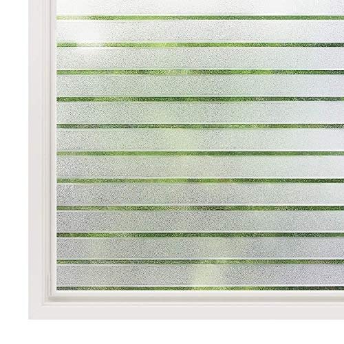Window Film Strips, Privacy Film, Self-adhesive Frosted Glass Privacy Film Screen, Striped Film for the Office, Anti-UV