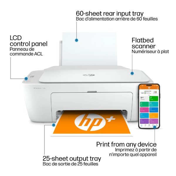 DeskJet 2734e 打印机可彩色带墨盒