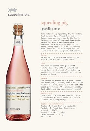 Pig Sparkling Rose NV Wine 750ml (Case of 6), 750 ml (Pack Of 6)