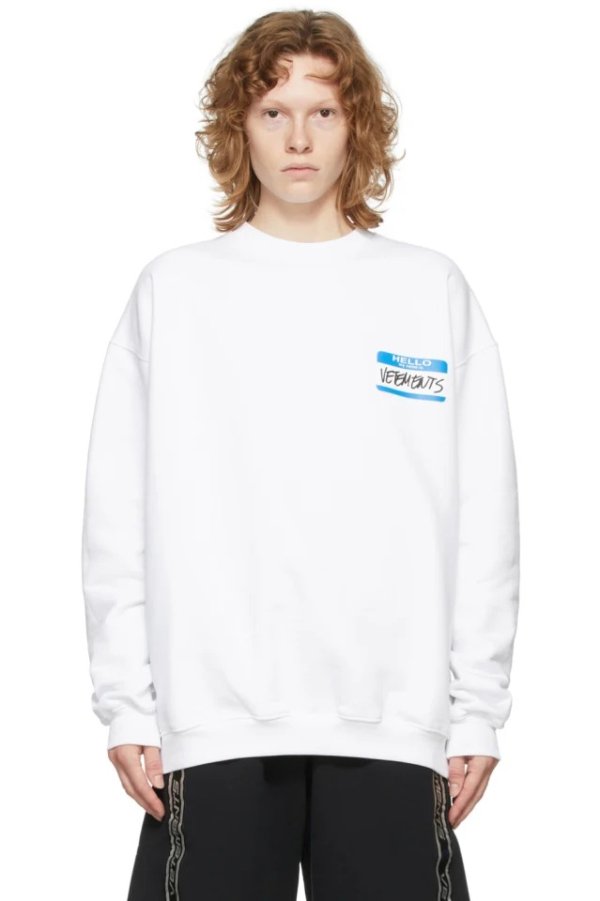 White 'My Name Is Vetements'卫衣