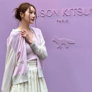 Maison Kitsune官网定价$683粉色针织开衫