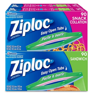 Ziploc 密封保鲜袋360个装（180个三明治尺寸+180个零食尺寸）
