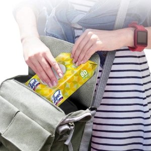 Lysol 消毒湿巾有货 柠檬香、黄瓜芦荟香 4包x80片 方便携带