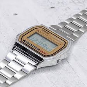 闪购：卡西欧复古方块A158WA-9 银色数字手表 经典耐用