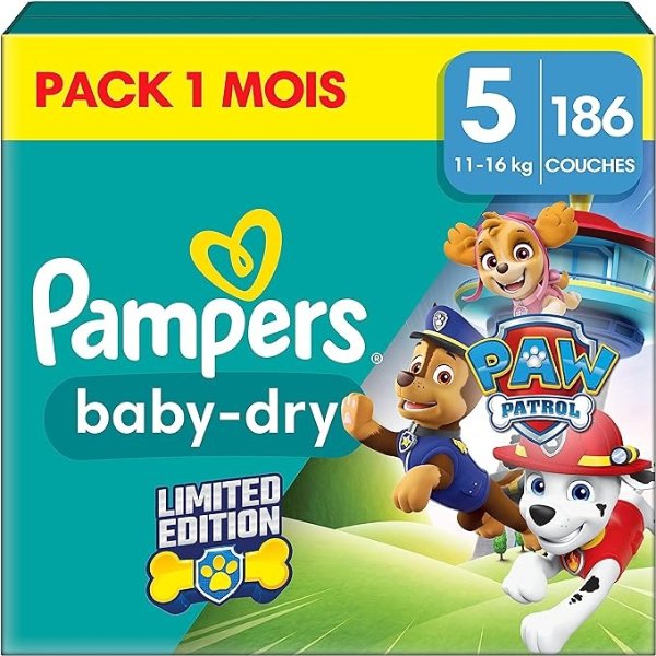 Pampers Baby-Dry 5号尿不湿186 片11kg-16kg