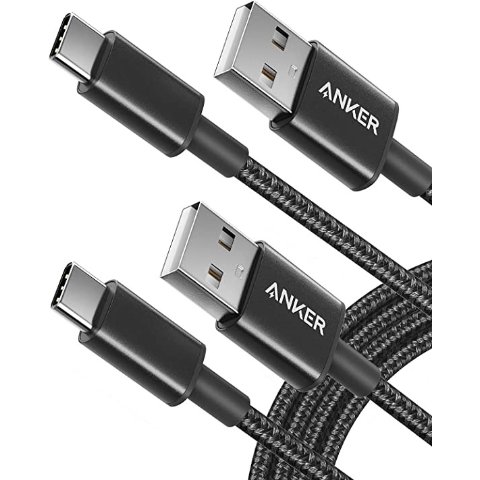 USB C Cable, 2个装 6ft Type C 尼龙线材 USB A to Type C
