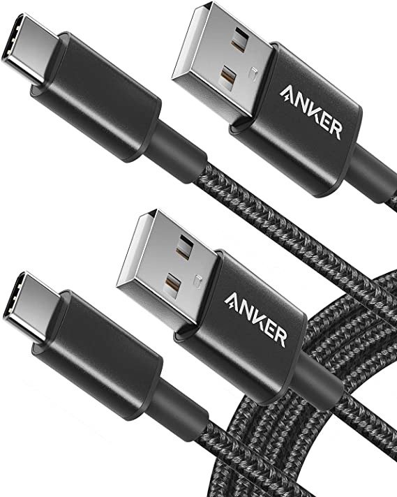 USB C Cable, 2个装 6ft Type C 尼龙线材 USB A to Type C