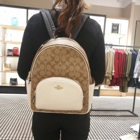 court 老花拼色双肩包 