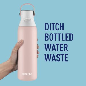 BRITA 过滤水瓶 20oz 不锈钢材质双层隔热 配吸管