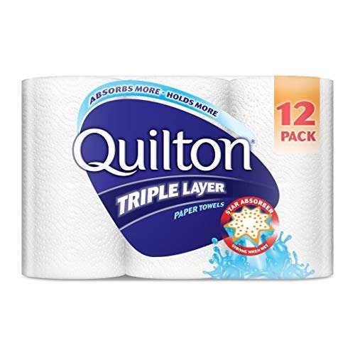 Quilton 3层卫生纸 (60 Sheets per Roll), 12 count, Pack of 12