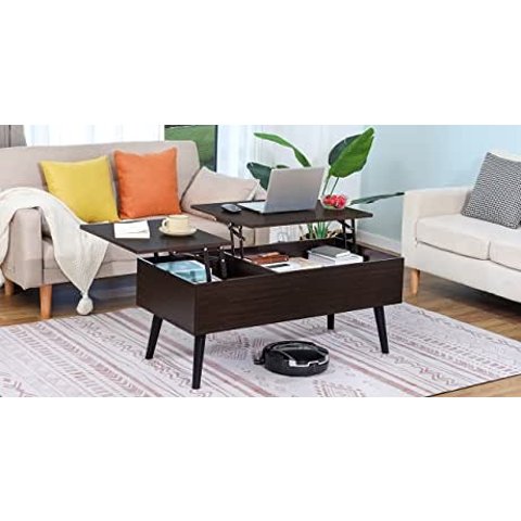 Modern Wood Lift Top Coffee Table W Hidden Compartment And Storage