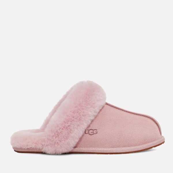 粉色羊皮拖鞋