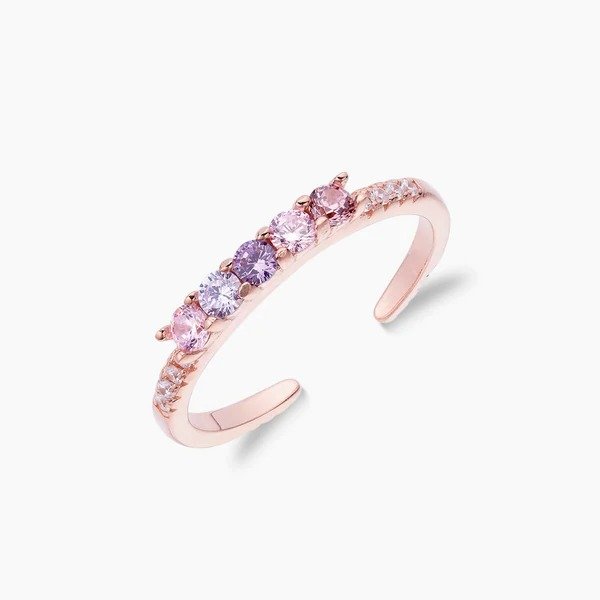 水晶粉紫钻戒指