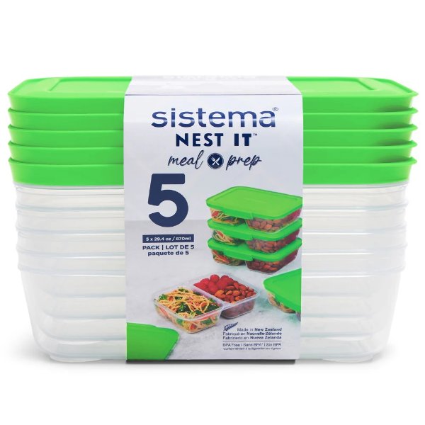 Sistema 870ml 食物保鲜盒5件套