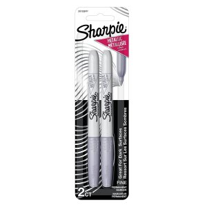 Sharpie 银色记号笔2支装 快干防水不脱落 细尖笔头书写流畅