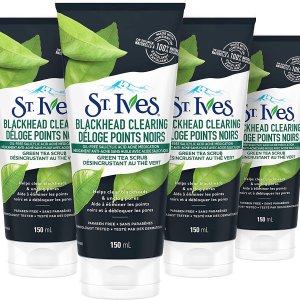 黑五捡漏：St. Ives 祛黑头绿茶磨砂膏150mlx4支装！便宜大碗