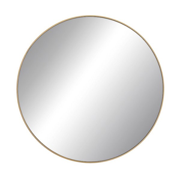 艾默生圆形金属镜，27.56 英寸 x 1.2 英寸深金色