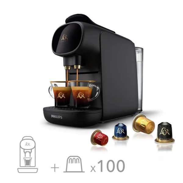 L'OR  BARISTA 黑色咖啡机+100颗胶囊咖啡