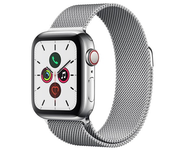 Watch Series 5 (GPS + Cellular) 40mm Stainless Steel Case with Stainless Steel Milanese Loop