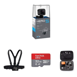 GoPro HERO5 运动相机套装(挂载套件, 32GB SD卡，相机包等)