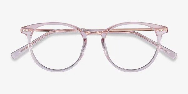 粉色透明框儿童眼镜