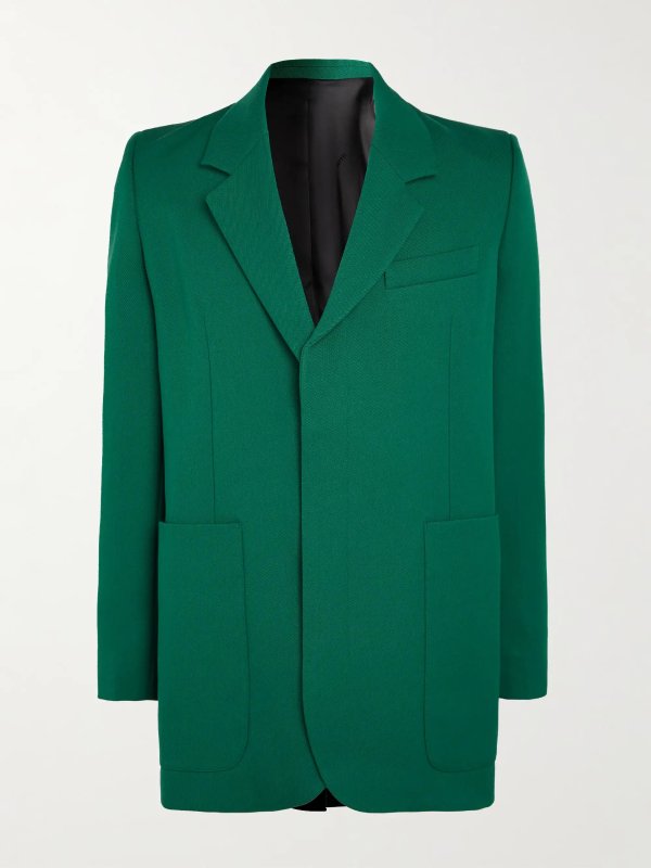 绿色羊毛大衣