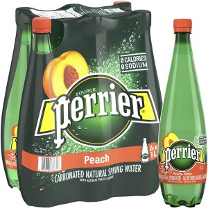 Perrier 气泡矿泉水 巴黎水 1升×6瓶装 （桃子味）