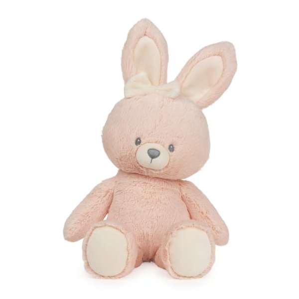 兔子毛绒玩具，粉色/奶油色，12 英寸