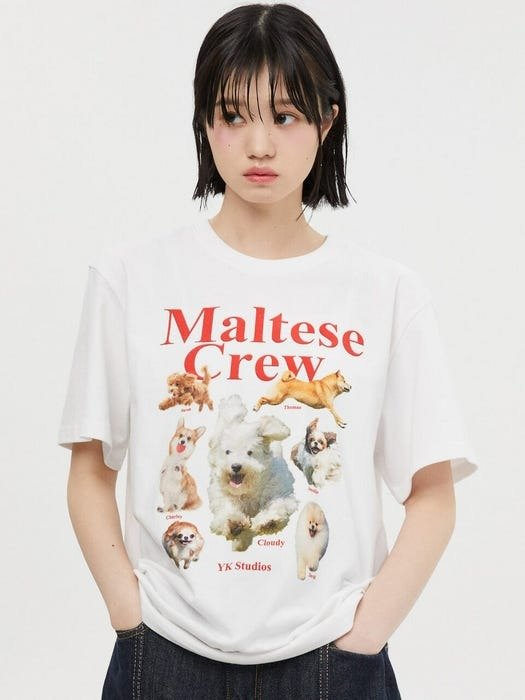 Maltese 红色Logo 狗狗T恤