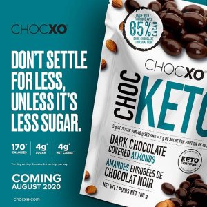 ChocXO 杏仁黑巧克力豆 85%可可含量 健康生酮低碳零食