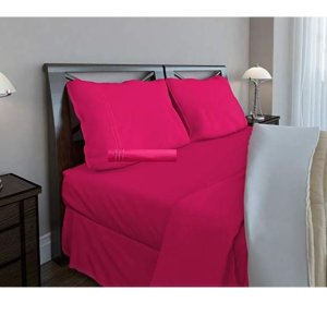 Clara Clark 1800系列粉红色床上用品4件套 - Full尺寸