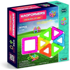 史低价：Magformers 益智彩虹磁力积木14件 拓展宝宝创造力