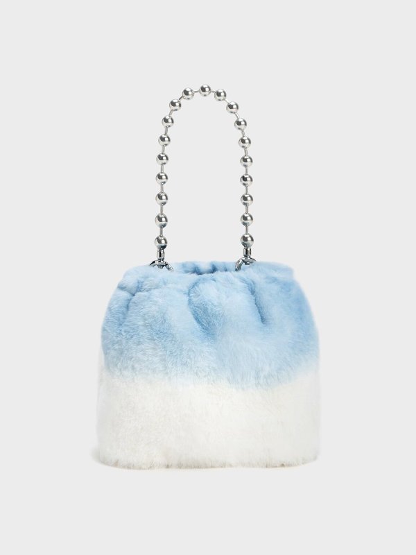 Aldora Ruched Shoulder Bag - Light Blue