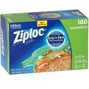 Ziploc 食物保鲜袋180个 午餐三明治袋