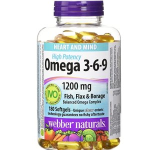 Webber Naturals Omega 3-6-9 高效复合鱼油 180粒
