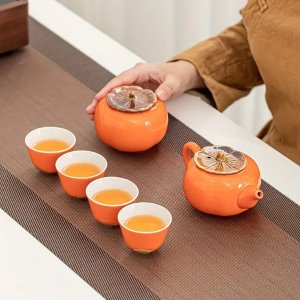 Temu 可爱柿子造型装饰品，餐具热卖 封面茶具$19